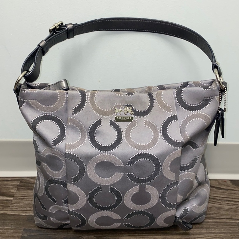 Coach Madison Isabelle Dotted OP Art Shoulder Bag Purse